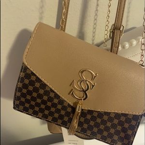 Letter Metal Decor Flap Square Bag